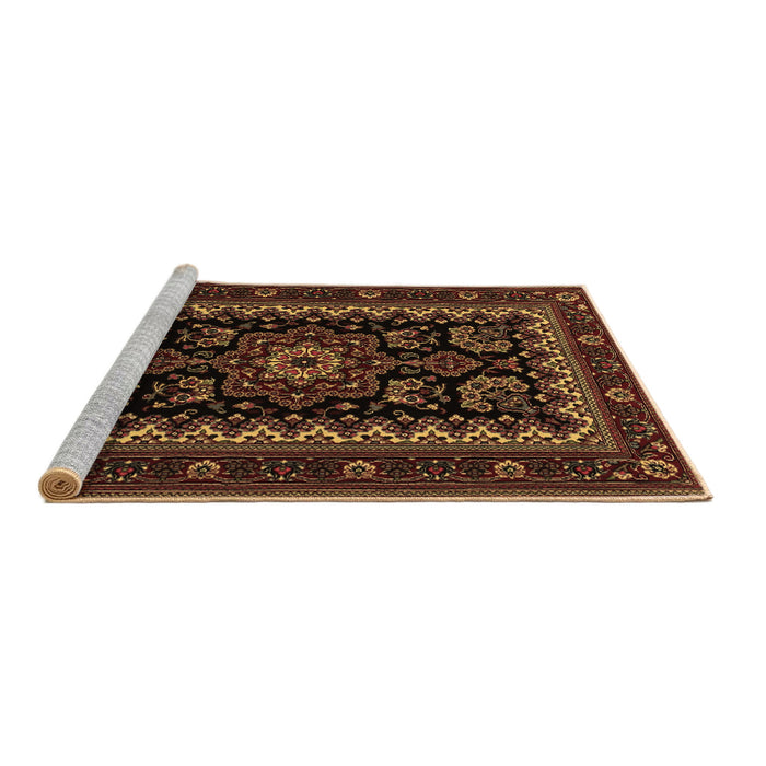 Sideview of Machine Washable Persian Brown Traditional Rug, wshtr1799brn