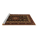 Sideview of Machine Washable Persian Brown Traditional Rug, wshtr1799brn