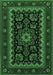 Machine Washable Persian Emerald Green Traditional Area Rugs, wshtr1799emgrn