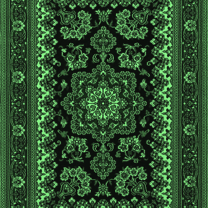 Machine Washable Persian Emerald Green Traditional Area Rugs, wshtr1799emgrn