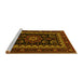 Sideview of Machine Washable Persian Yellow Traditional Rug, wshtr1799yw