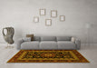 Machine Washable Persian Yellow Traditional Rug in a Living Room, wshtr1799yw