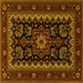 Square Machine Washable Persian Yellow Traditional Rug, wshtr1799yw