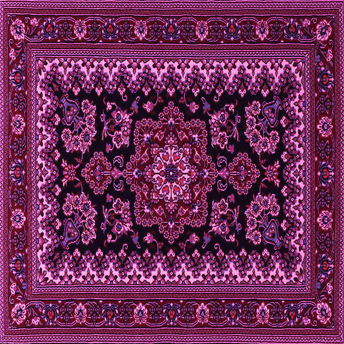 Square Machine Washable Persian Pink Traditional Rug, wshtr1799pnk