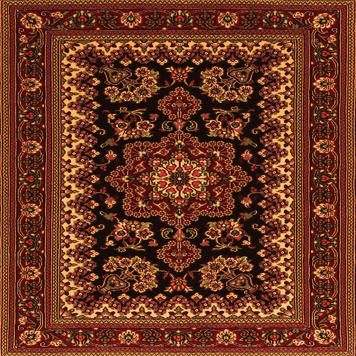 Round Machine Washable Persian Orange Traditional Area Rugs, wshtr1799org