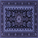 Square Persian Blue Traditional Rug, tr1799blu
