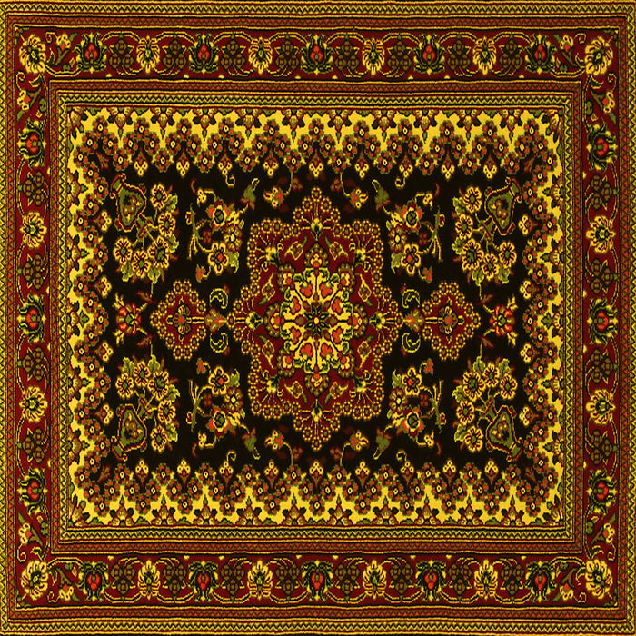 Square Persian Yellow Traditional Rug, tr1799yw