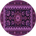 Round Persian Purple Traditional Rug, tr1799pur