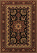 Machine Washable Persian Brown Traditional Rug, wshtr1799brn