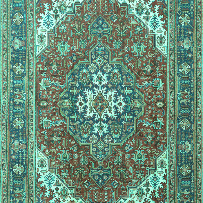 Machine Washable Persian Turquoise Traditional Area Rugs, wshtr179turq