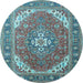 Round Persian Light Blue Traditional Rug, tr179lblu