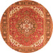 Machine Washable Persian Orange Traditional Area Rugs, wshtr179org