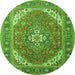 Square Persian Green Traditional Rug, tr179grn