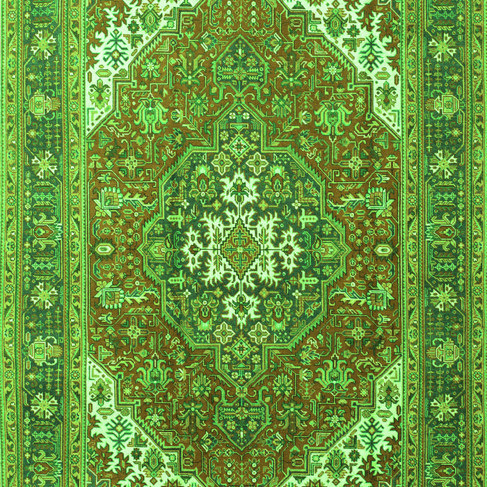 Serging Thickness of Machine Washable Persian Green Traditional Area Rugs, wshtr179grn