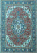 Machine Washable Persian Light Blue Traditional Rug, wshtr179lblu