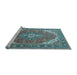 Sideview of Machine Washable Persian Light Blue Traditional Rug, wshtr179lblu