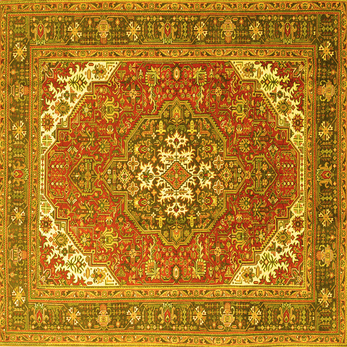 Square Persian Yellow Traditional Rug, tr179yw