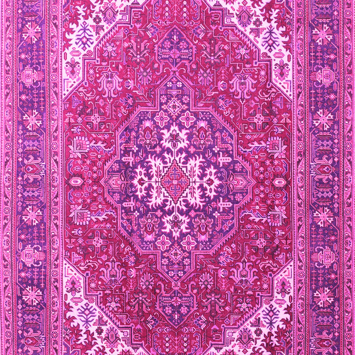Machine Washable Persian Pink Traditional Rug, wshtr179pnk