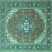 Square Persian Turquoise Traditional Rug, tr179turq