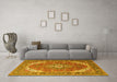 Machine Washable Persian Yellow Traditional Rug in a Living Room, wshtr179yw