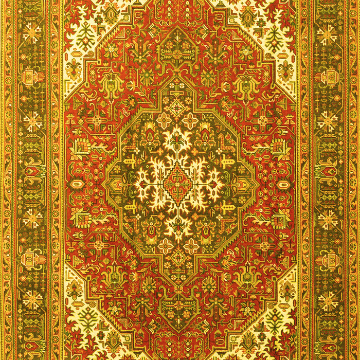 Machine Washable Persian Yellow Traditional Rug, wshtr179yw