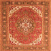 Serging Thickness of Persian Orange Traditional Rug, tr179org