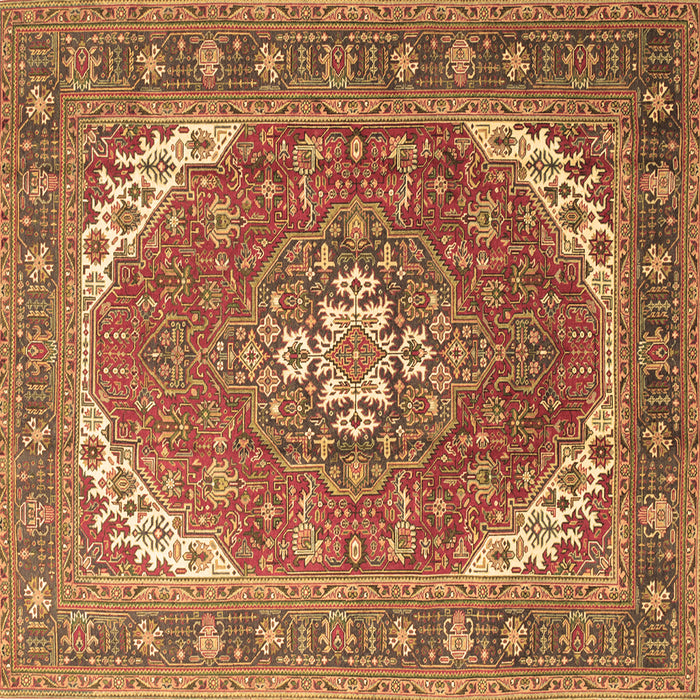 Square Machine Washable Persian Brown Traditional Rug, wshtr179brn