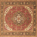 Square Machine Washable Persian Brown Traditional Rug, wshtr179brn