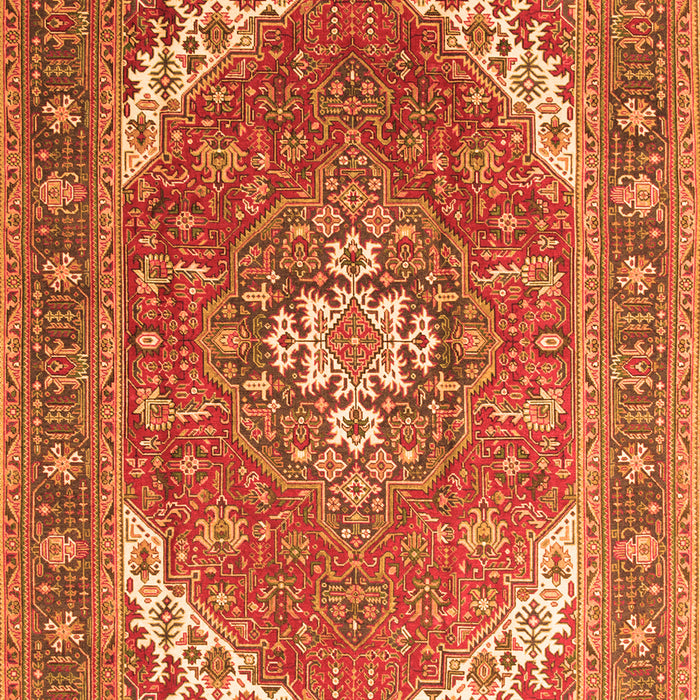 Serging Thickness of Machine Washable Persian Orange Traditional Area Rugs, wshtr179org