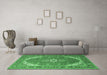 Machine Washable Persian Emerald Green Traditional Area Rugs in a Living Room,, wshtr179emgrn