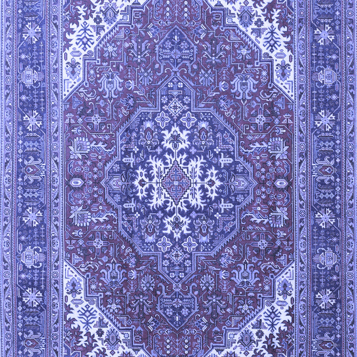Machine Washable Persian Blue Traditional Rug, wshtr179blu