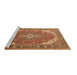 Sideview of Machine Washable Persian Brown Traditional Rug, wshtr179brn