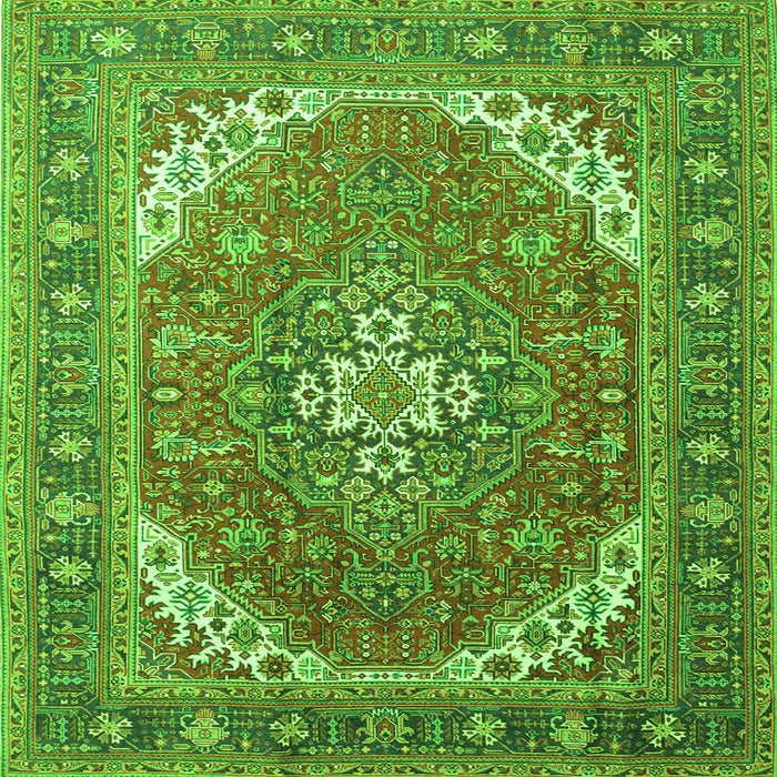 Serging Thickness of Persian Green Traditional Rug, tr179grn
