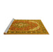 Sideview of Machine Washable Persian Yellow Traditional Rug, wshtr179yw