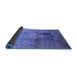 Sideview of Medallion Blue Traditional Rug, tr17blu