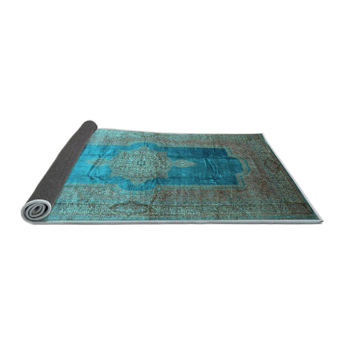 Sideview of Medallion Light Blue Traditional Rug, tr17lblu