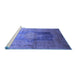 Sideview of Machine Washable Medallion Blue Traditional Rug, wshtr17blu