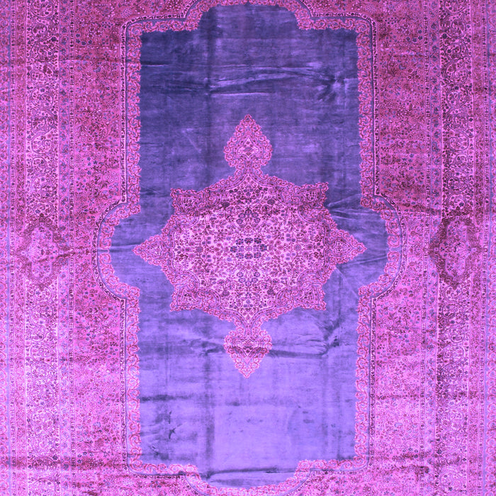 Machine Washable Medallion Purple Traditional Area Rugs, wshtr17pur
