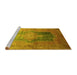 Sideview of Machine Washable Medallion Yellow Traditional Rug, wshtr17yw