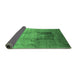 Sideview of Medallion Emerald Green Traditional Rug, tr17emgrn