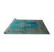 Sideview of Machine Washable Medallion Light Blue Traditional Rug, wshtr17lblu