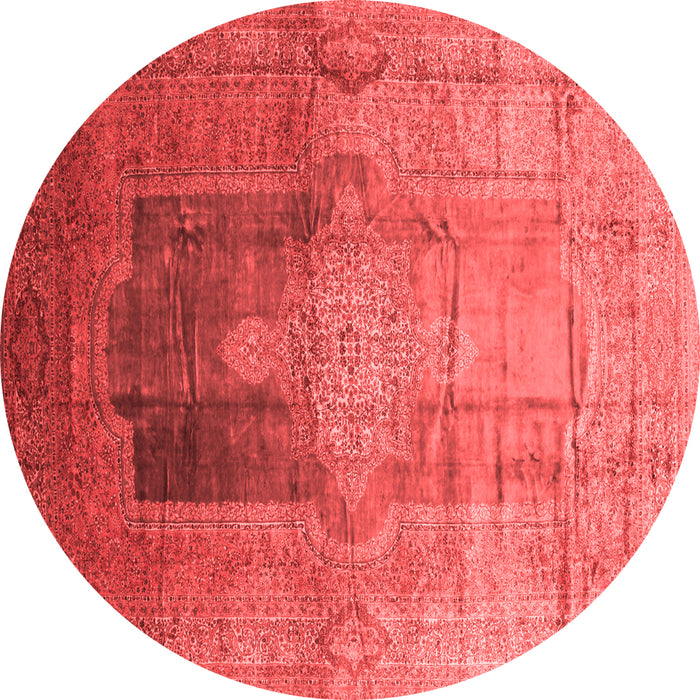 Machine Washable Medallion Red Traditional Rug, wshtr17red
