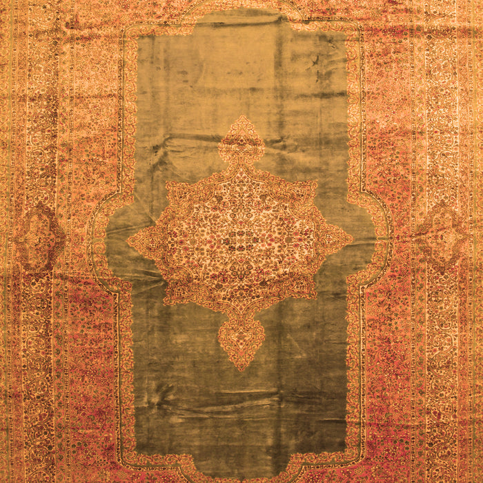 Serging Thickness of Machine Washable Medallion Orange Traditional Area Rugs, wshtr17org