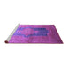 Sideview of Machine Washable Medallion Purple Traditional Area Rugs, wshtr17pur