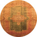 Square Medallion Orange Traditional Rug, tr17org