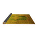 Sideview of Medallion Yellow Traditional Rug, tr17yw