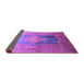 Sideview of Medallion Purple Traditional Rug, tr17pur