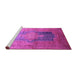 Sideview of Machine Washable Medallion Pink Traditional Rug, wshtr17pnk