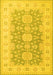 Machine Washable Oriental Yellow Traditional Rug, wshtr1800yw