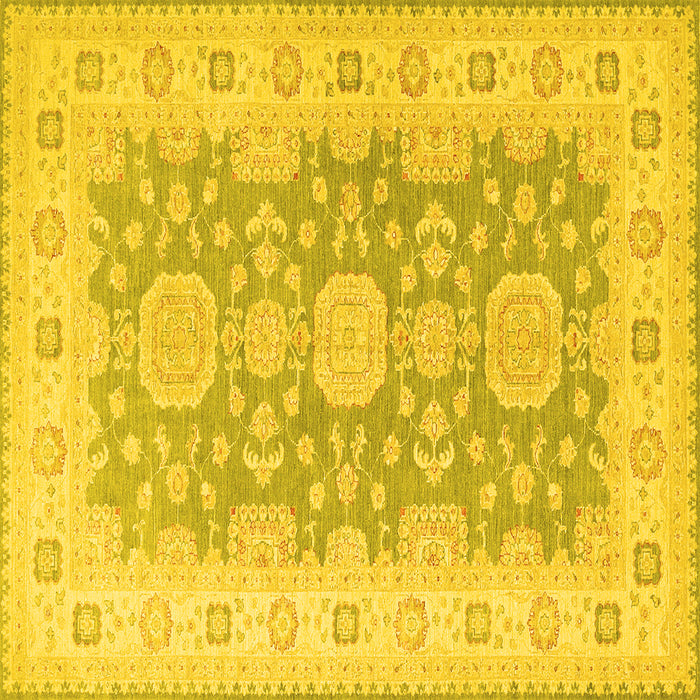 Square Oriental Yellow Traditional Rug, tr1800yw